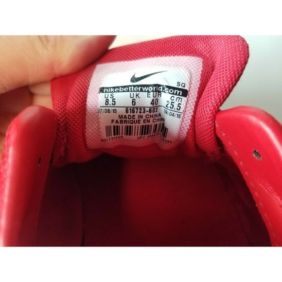Nike Air MAX Women 8.5 Red White Sneakers Thea Prim 616723‎ Road Running - Picture 4 of 8